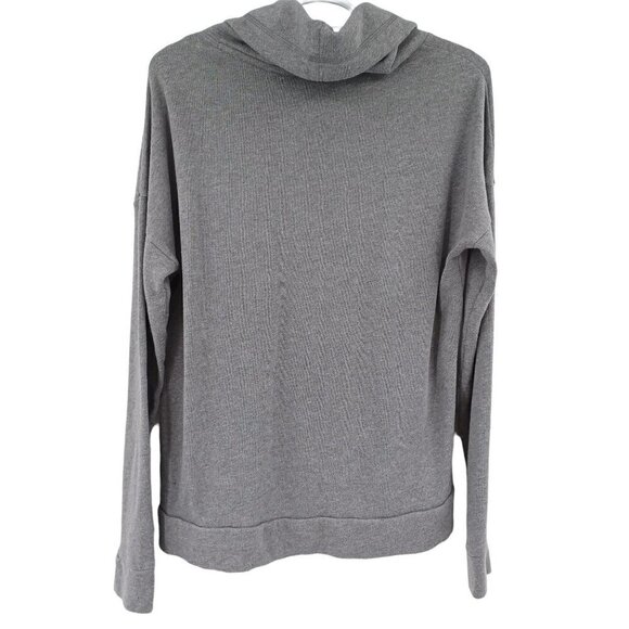 Pink VS Rainbow Spellout Funnel Neck Sweatshirt Gray Boxy Preppy Lounge Wear S - Picture 2 of 7